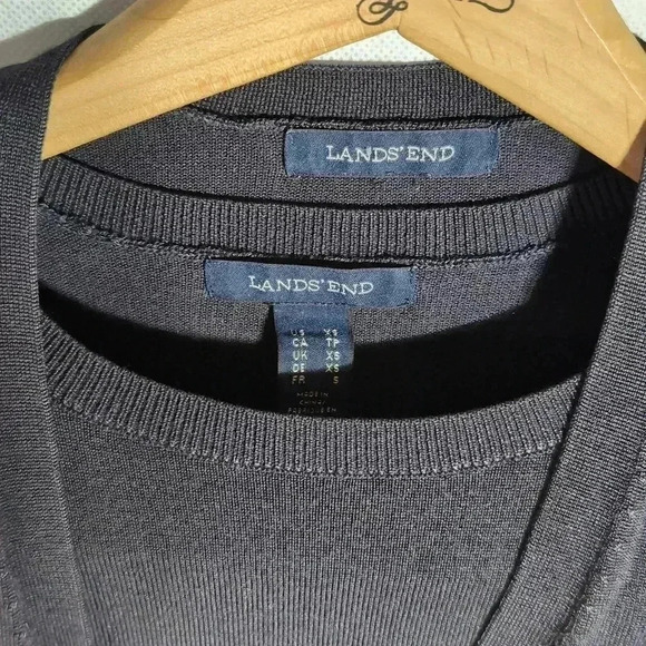 Lands End Gold Flying Bird Cardigan Sweater and Shell set sz XS Uniform Style - Picture 2 of 6